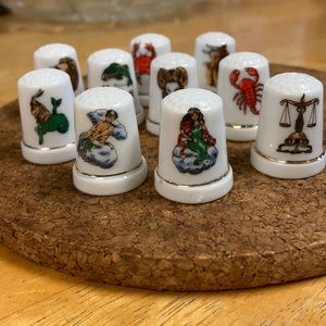 Vintage Porcelain Zodiac Thimbles (10)